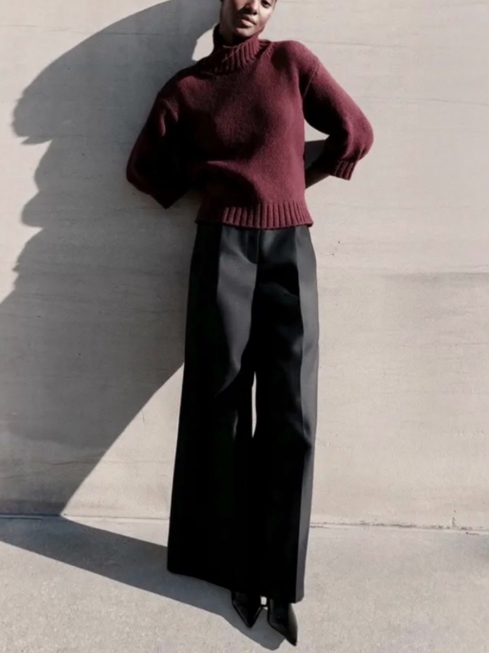 G. Label by Goop One-and-Done Oxblood Turtleneck Size Medium